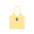 Women's Color Block Halter Crop Tank Top