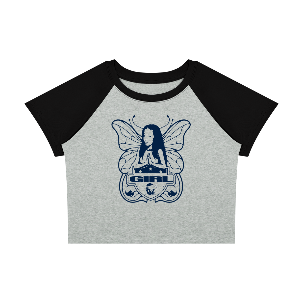 Butterfly Raglan Baby Tee