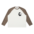 Unisex Leopard Panel Raglan Sleeve T-Shirt