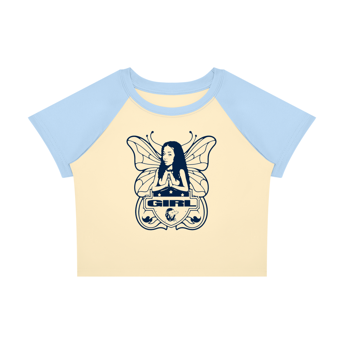 Butterfly Raglan Baby Tee