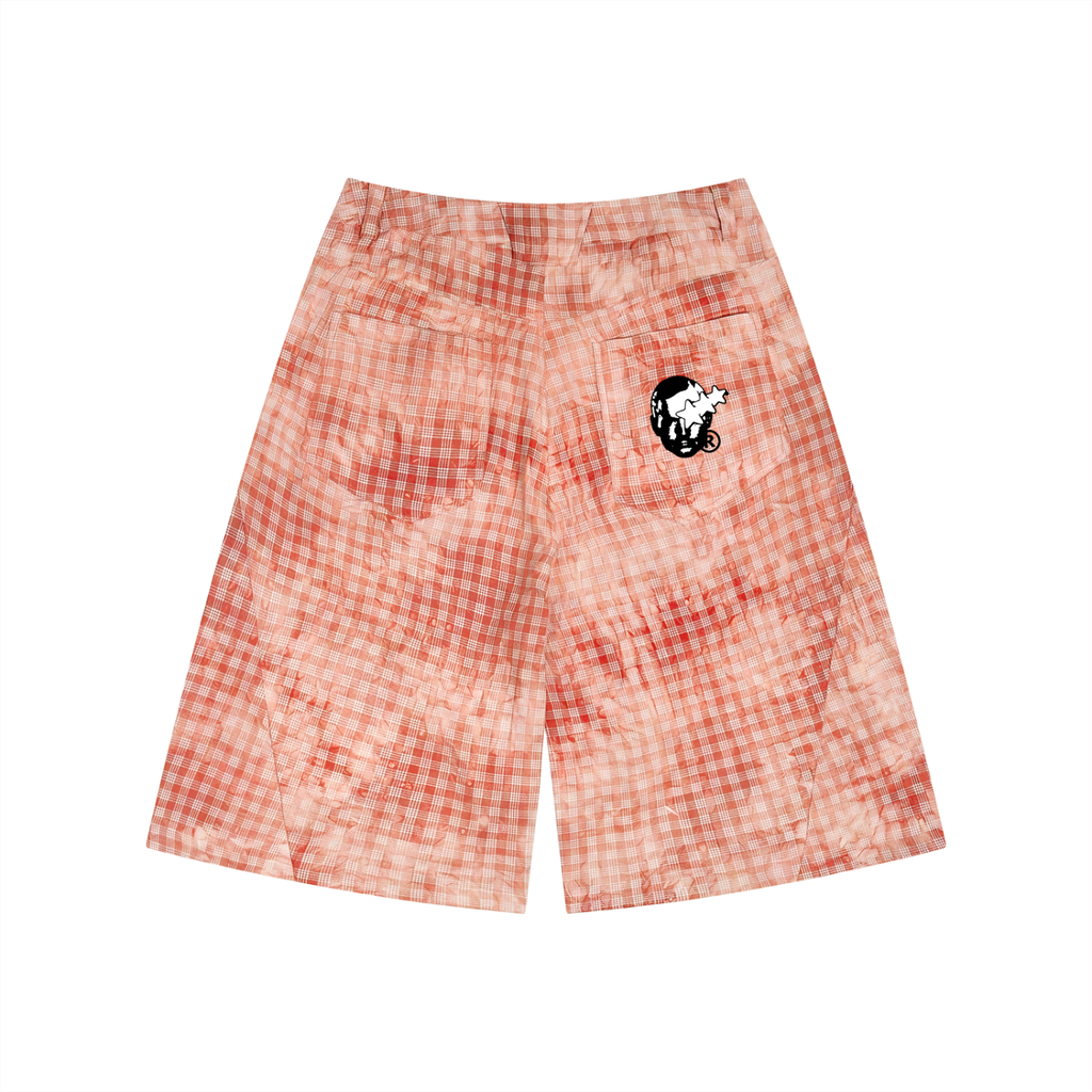 Unisex Vintage Wash Plaid Shorts