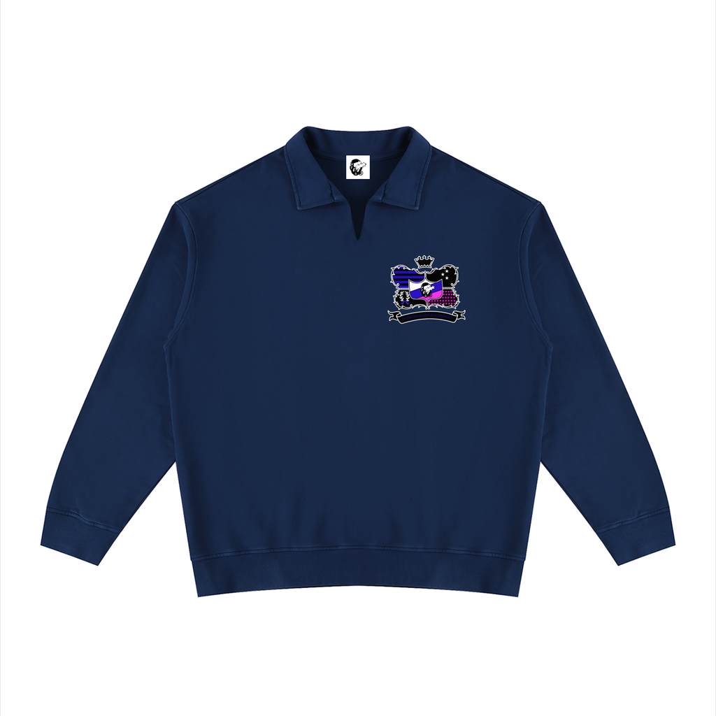 Unisex Vintage Wash Collared Sweatshirt