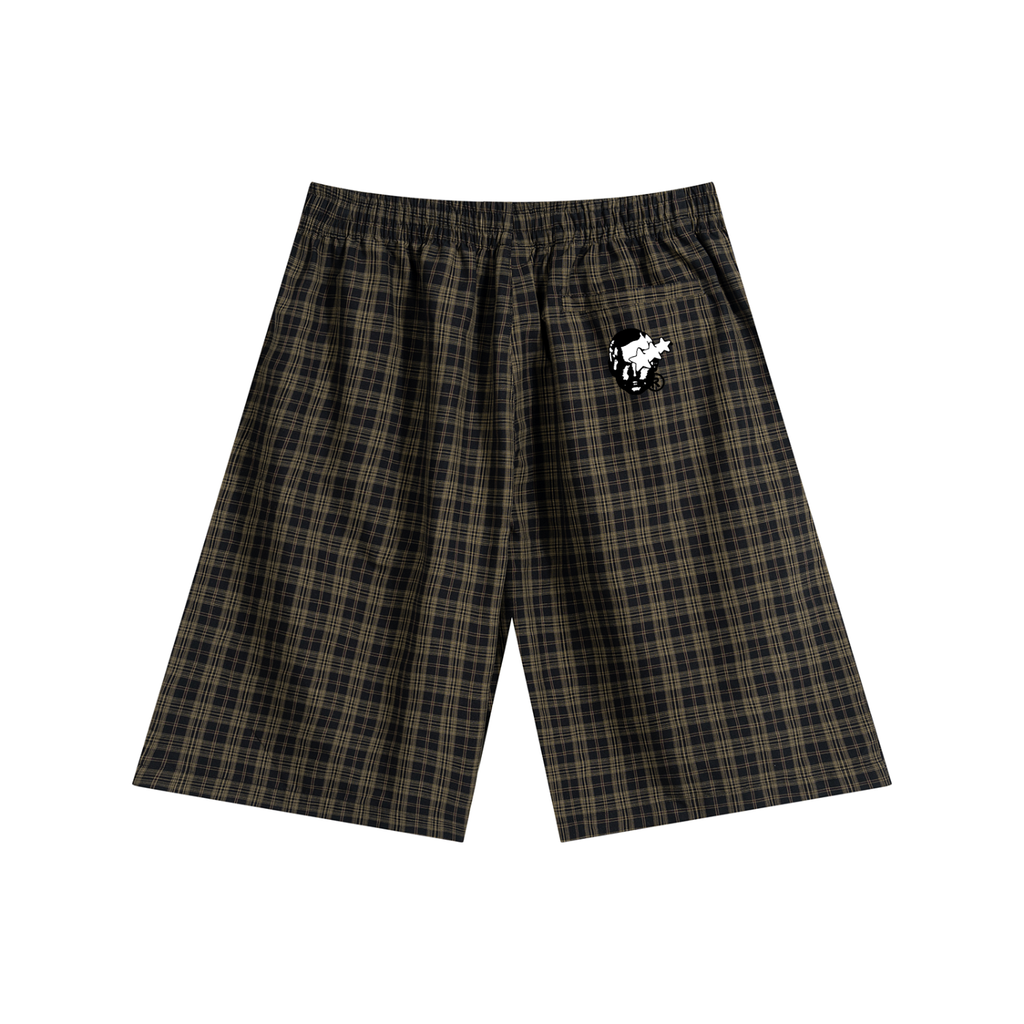Unisex Plaid Wide Leg Shorts