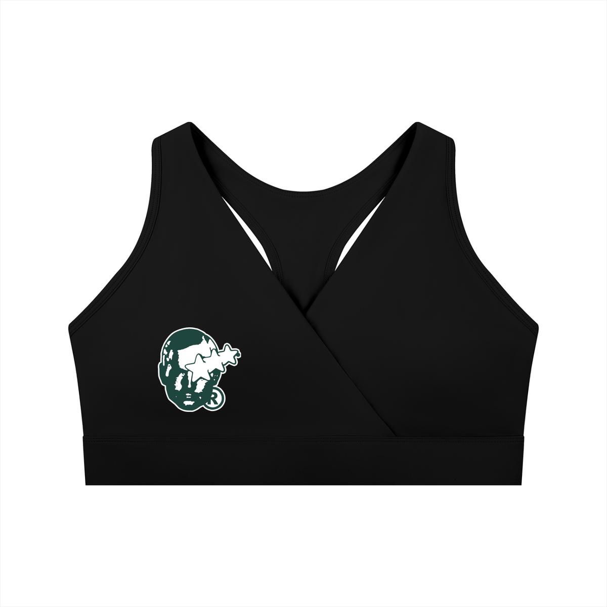 Logo Crossover V-Neck Sports Bra